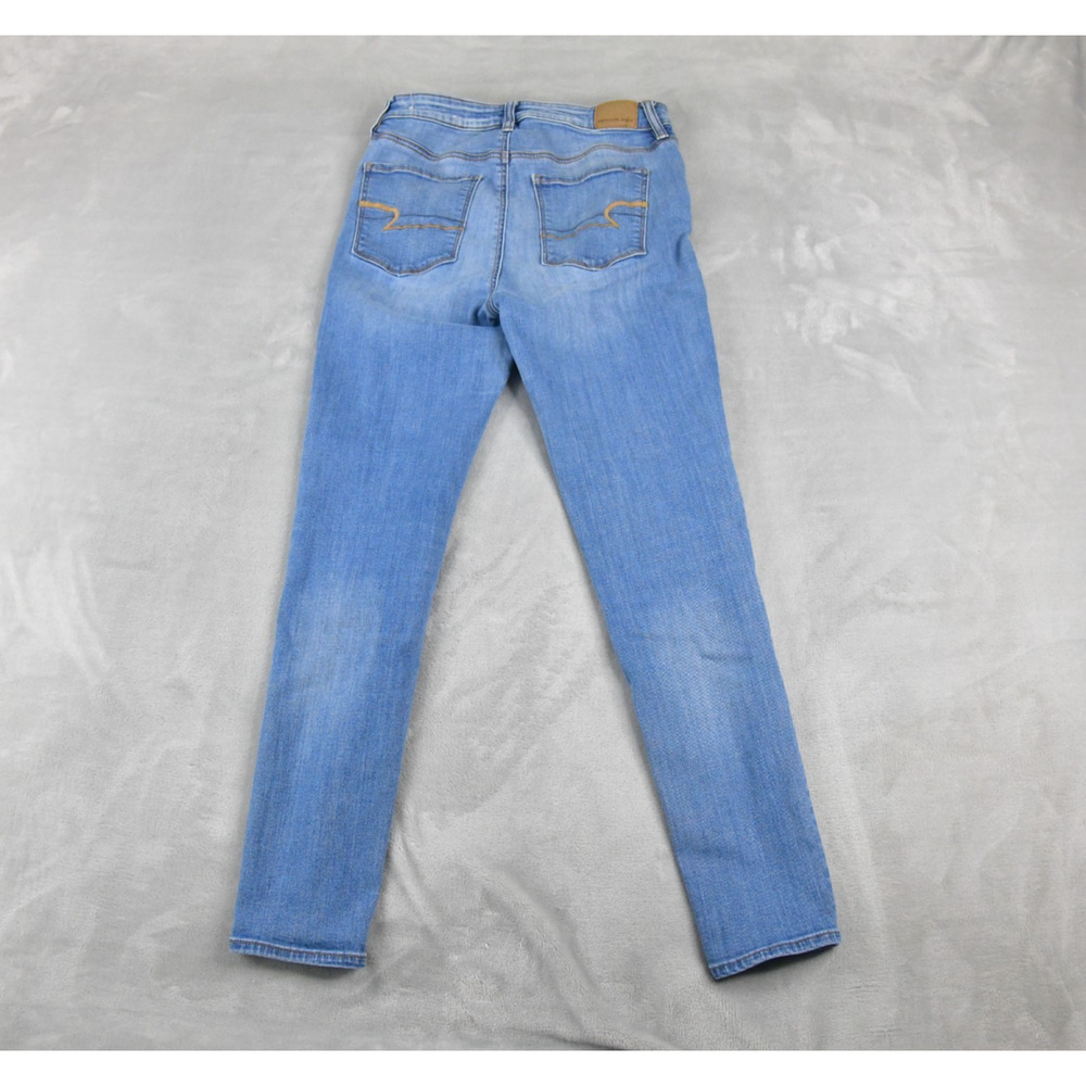 American Eagle Jeans Womens 8 (27x28) Super Hi-Rise Jegging Blue Denim - Picture 6 of 10